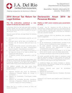 2014 Annual Tax Return for Legal Entities