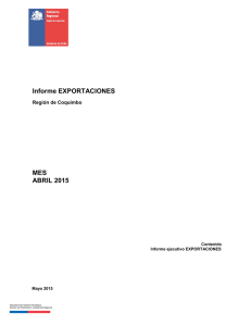 Informe EXPORTACIONES MES ABRIL 2015