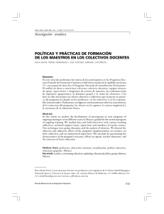 políticas y prácticas de formación de los maestros en los colectivos