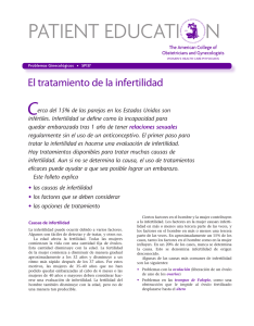 Patient Education Pamphlet, SP137, El tratamiento de la infertilidad