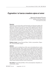 Pygmalion: la fuerza creadora ajena al amor