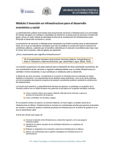 Módulo 5 Inversión en infraestructura para el desarrollo económico