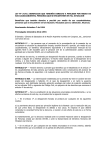 Ley 24.411. Beneficios que tendrán derecho a percibir por medio de