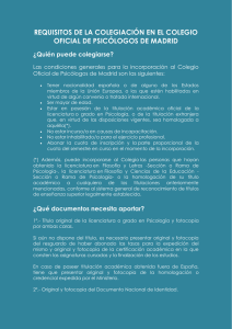 Requisitos - Colegio Oficial de Psicólogos de Madrid