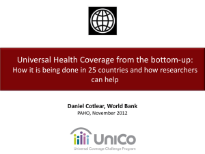 Universal Health Coverage from the bottom-up