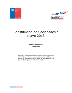 Constitución de Sociedades a mayo 2013