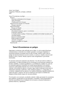 Tema 9 Ecosistemas en peligro