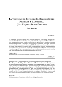 la voluntad de potencia: el diálogo entre nietzsche y zaratustra.