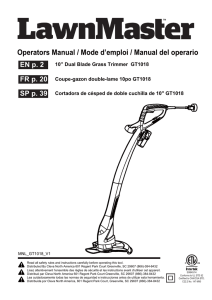 Operators Manual / Mode d`emploi / Manual del operario
