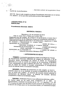 SJP 23 Barcelona. 25.11.2013. Descubrimiento y revelación de