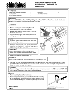 SHINDAIWA INSTRUCTIONS Power Broom Conversion Kit 99909