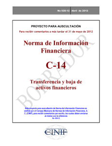 NIF C-14, Transferencia y baja de activos financieros