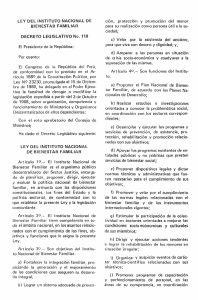 LEY DEL INSTITUTO NACIONAL oe BIENESTAR FAMILIAR