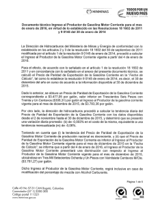 Documento Técnico Gasolina - Ministerio de Minas y Energía