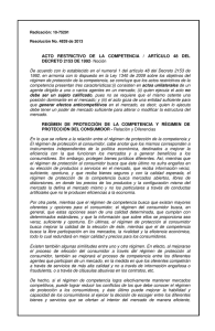 ACTO RESTRICTIVO DE LA COMPETENCIA / ARTÍCULO 48 DEL