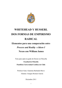 WHITEHEAD Y HUSSERL DOS FORMAS DE EMPIRISMO RADICAL