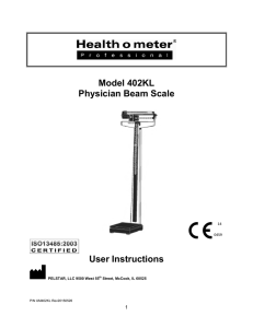 402kl assembly instructions - Health o meter® Professional Scales