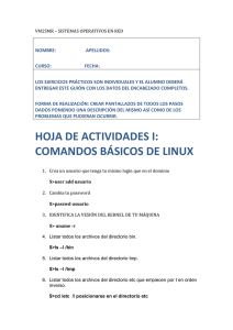 hoja de actividades i: comandos básicos de linux - sor