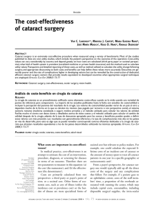 The cost-effectiveness of cataract surgery