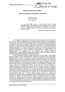 Merleau-Ponty lector de Marx. La Praxis dialéctica como génesis de