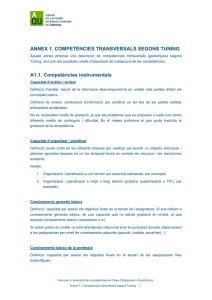 Annex 1. Competències transversals segons tuning