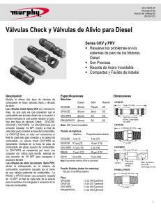 Válvulas Check y Válvulas de Alivio para Diesel