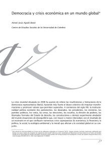Democracia y crisis econ&oacute;mica en un mundo global