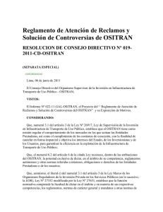 Reglamento de Atención de Reclamos y Solución de Controversias