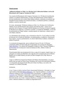 Nota de prensa “Influencia Italiana en Chile: Los 150 años de la