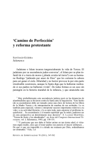 `Camino de Perfección` y reforma protestante