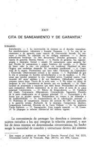 XXIV. Cita de saneamiento y de garantía