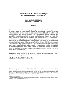 cooperation in large networks: an experimental approach
