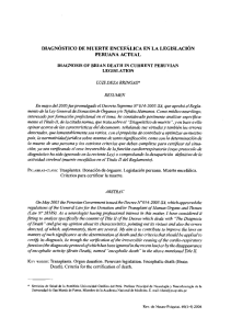 DIAGNÓSTICO DE MUERTE ENCEFÁLICA EN LA LEGISLACIÓN