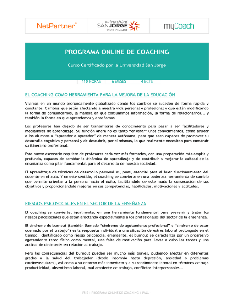 PROGRAMA ONLINE DE COACHING