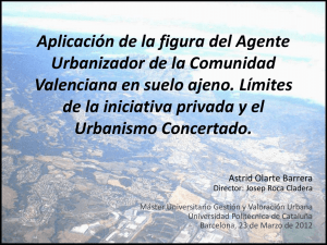 El Agente Urbanizador de la Comunidad Valenciana como