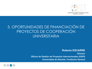 3. oportunidades de financiación de proyectos de cooperación