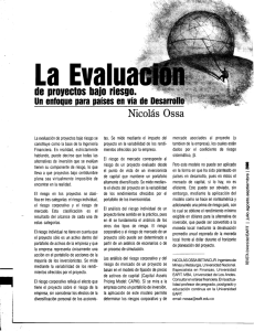 La evaluación de proyectos bajo riesgo