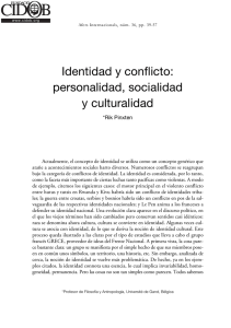 Identidad y conflicto: personalidad, socialidad y culturalidad