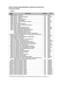 CURSOS D`IDIOMES AMB RECONEIXEMENT DE CRËDITS DE