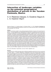 Interaction of landscape variables on the potential geographical