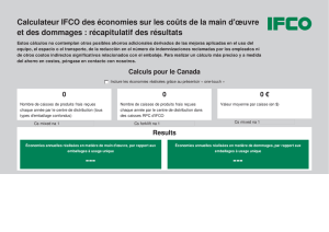 Calculateur IFCO des économies sur les coûts de la main
