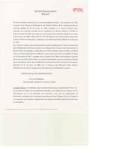 “IPALS.A.” Sociedad anónima constituida por escritura pública de