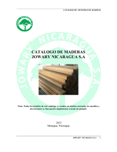 CATALOGO DE MADERAS JOWARY NICARAGUA S.A