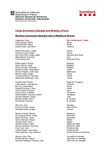 Llistat de Bombers distingits amb Medalles