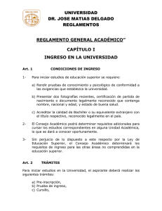reglamento general académico - Universidad Dr. José Matías Delgado
