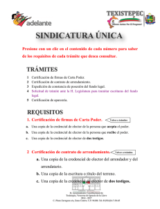 Requisitos para tramites. - Municipio de Texistepec, Veracruz