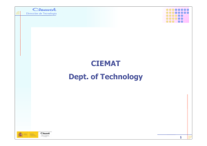 CIEMAT Dept. of Technology