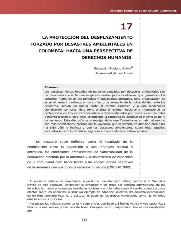 17 La Protección Del Desplazamiento Forzado Por Desastres