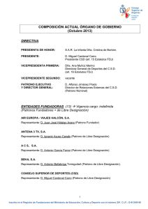 COMPOSICIÓN ACTUAL ÓRGANO DE GOBIERNO (Octubre 2013)