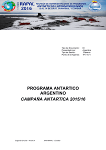 PROGRAMA ANTARTICO ARGENTINO CAMPAÑA ANTARTICA
